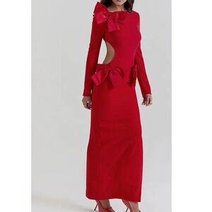 Sienna Bow Backless Maxi Dress